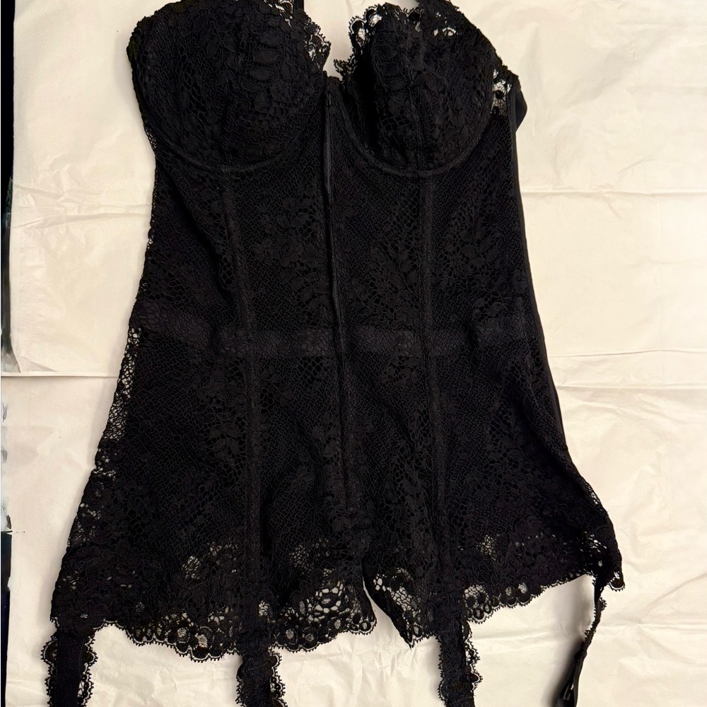 Elegant Black Lace Bustier…Vintage La Perla! Brand New...with tags.